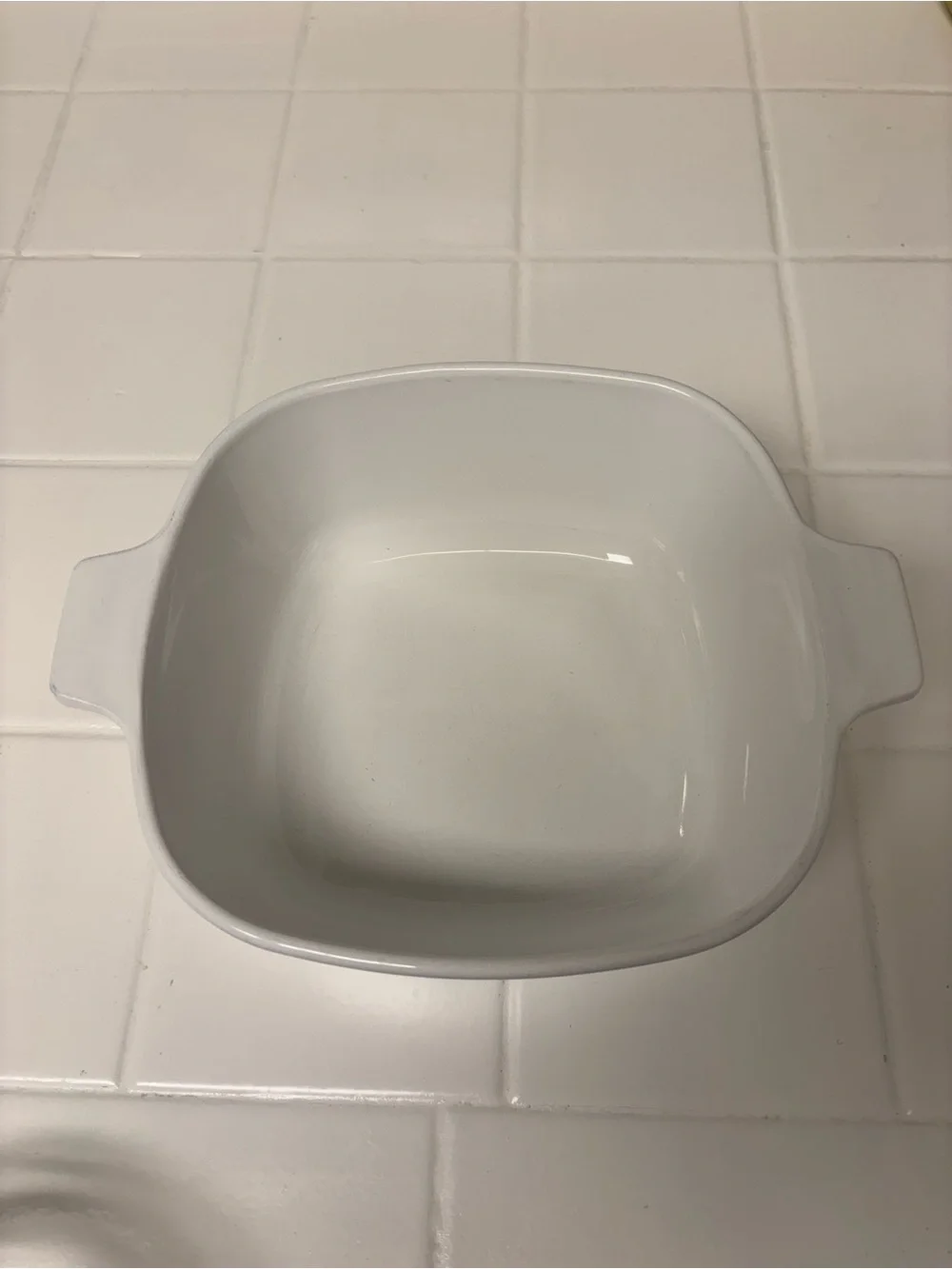 CorningWare | White Casserole Dish with Blue Floral Pattern and Glass Lid 1.5 qt